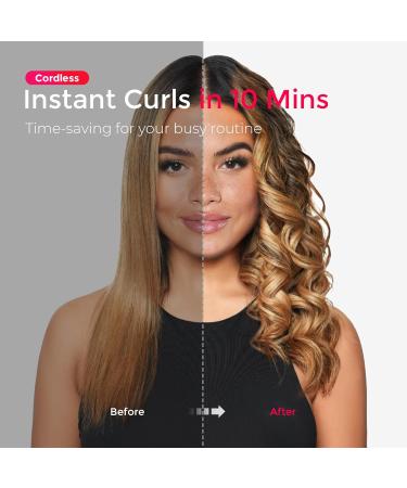 Buy TYMO Curlgo Eco 1 Inch Cordless Automatic Rotating Curling Iron - Dual Voltage Travel Hair Curler for Beach Waves Safe & Tangle-Free Gold Blush - Buy Online on GoSupps.com