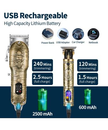 Vsmooth Professional Zero Gapped Hair Clippers for Men - Cordless Barber Clippers Electric Grooming Kit in Gold - Buy Online on GoSupps.com