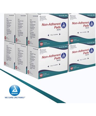 Dynarex Non-Adherent Pads Sterile Soft & Absorbent Wound Care 3 x 4 1200 Individually Packaged Non-Stick Pads | International Shipping Available - Buy Online on GoSupps.com