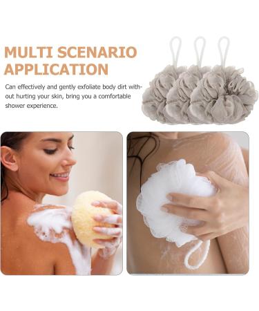 Healeved 6pcs Travel Bath Balls & Poufs | Luffa Shower Sponge Set | Frosted Khaki Loofah for Home & Travel - Buy Online on GoSupps.com