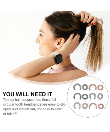 FOMIYES 12 Pcs Stretch Hair Comb Headbands - Flexible Circle Comb Hairband Set for Women & Girls - Sports Hair Accessories in Multiple Colors - Buy Online on GoSupps.com