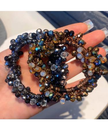 Aysekone Crystal Hair Ropes - 2 Piece Fancy Ponytail Holder and Bracelet Set for Women and Girls - Buy Online on GoSupps.com