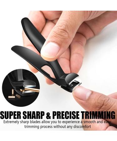 Premium Angled Head Toenail Clippers for Thick Nails - Ergonomic Steel Trimmer for Seniors | Best Nail Cutter with Catcher for Easy Use - Buy Online on GoSupps.com