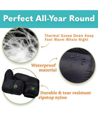 RANDDER Down Booties - Ultralight Warm Socks for Camp Backpacking - Cozy Sleeping Bag Slippers for Men & Women - Black Large - Buy Online on GoSupps.com