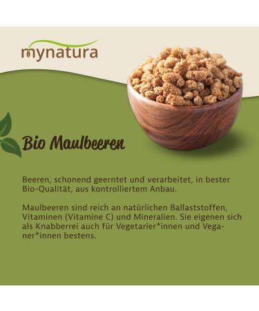 Jeske Sports Supplies Mynatura Organic mulberry bag dried snack for muesli porridge dried fruit berries sundried raw vegetables 1 x 500 g - Buy Online on GoSupps.com