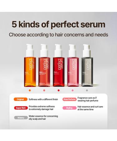 Mise En Scene Perfect Styling Serum - Heat Damage Protection Hair Serum with Argan Oils for Bounce & Long Lasting Curls | 2.70 fl. oz - Buy Online on GoSupps.com