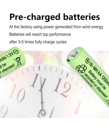 Ni-MH Rechargeable AA Batteries 1.2V 1200mAh - High Capacity for Solar Lights Mouse & Keyboard (Pack of 12 - Buy Online on GoSupps.com