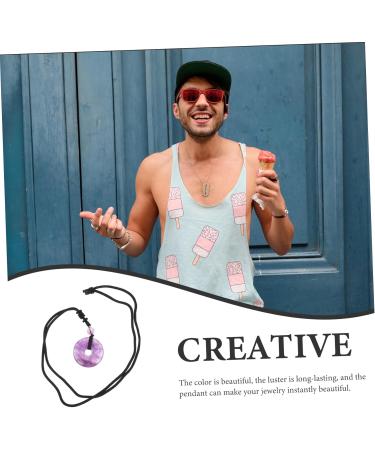 Beaupretty 4-Piece Gemstone Necklace Set | Safety Buckle Medallion & Disc Edelstein | Stylish Cotton Thread Necklaces for Men & Women - Buy Online on GoSupps.com