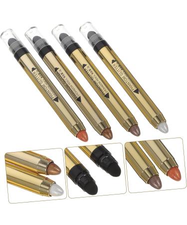 Mikinona Neutral Eyeshadow 4pcs Highlighter Eyeshadow Pencil Glitter Crayons Eye Shadow Makeup Cosmetics Glue Girl - Buy Online on GoSupps.com