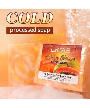  AILKE BOOST LUSTER LKIAE Natural Carrot & Papaya Handmade Soap Face & Body Wash Whitening Gentle Clean Skin Lightening Skin & Hydrating Reduce Acne Dark Spots 150 g (Pack of 1) - Buy Online on GoSupps.com