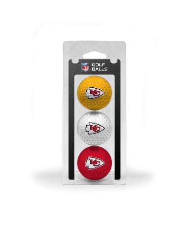 Team Golf NFL 3 Golf Balls 3-Pack Women Kids Men Unisex 31405 Kansas City Chiefs 8"