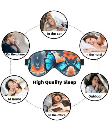Blue Butterfly Double-Sided Sleep Eye Mask | Soft Adjustable Blindfold Block Light - Comfort for Sleep | Shop Now - Buy Online on GoSupps.com