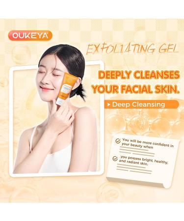 OUKEYA Gel Nettoyant Exfoliant Visage Exfoliation Douce Hautement Active 60 g Pour Peau Sensible - Buy Online on GoSupps.com