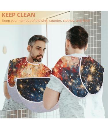 Buy Abstract Geometry Beard Bib Apron | Beard Hair Catcher for Men | Perfect Father's Day & Anniversary Gift | 2 Suction Cups Included - Buy Online on GoSupps.com