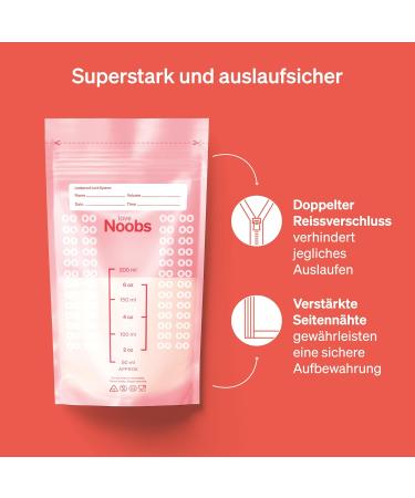Buy Love Noobs Breast Milk Bags - 200ml 200 Pieces | Easy to Use Pre-Sterilized for Safe Freezing & Storage - Buy Online on GoSupps.com