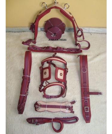 SHOWMEN CRAFT Cherry Beige Synthetic Patent Nylon Horse Driving Harness with Designer Bridle - SHETLAND | International Shipping Available - Buy Online on GoSupps.com
