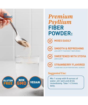 Dr. Tobias Colon Everyday Health - Gut Health for Women & Men - Psyllium Fiber Powder Drink with 4g Psyllium Husk Powder per Serving Vegan Gluten Free Non-GMO Strawberry Flavor 60 Servings Strawberry 10.2 Ounce (Pack o  - Buy Online on GoSupps.com