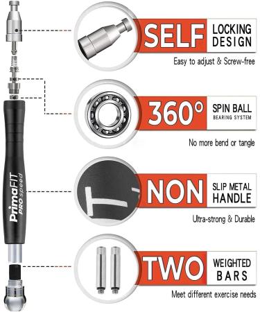 Primafit Pro Speed Jump Rope for Adults | Adjustable 3m Fitness Jump Rope with Weights 2 Ball Bearings & Anti-Slip Handles - Perfect for Boxing MMA & CrossFit - Buy Online on GoSupps.com