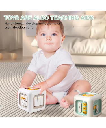 Dazztime Busy Activity Cube for Toddlers | Montessori Fidget Toys | 2 Motor Cubes with Switches Fan Mirror & Learning Drawers | Ideal for Babies & Kids 1-4 Years | Gray Green - Buy Online on GoSupps.com