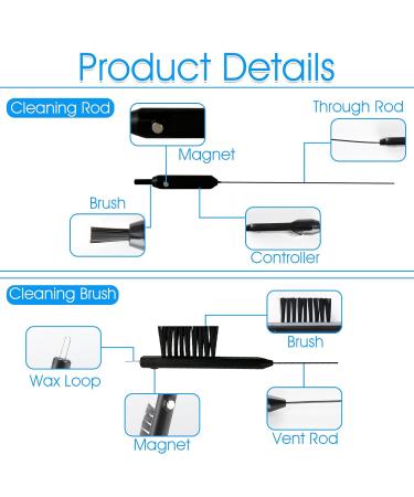 5Pcs Hearing Aid Cleaning Brush | Earpiece Earmold Vent Cleaner| Cleaning Brush with Wax Loop and Magnet| Multifunctional Hearing Aid Vent Cleaning Wire Tool for Sound Tubes Hearing Amplifiers - Buy Online on GoSupps.com