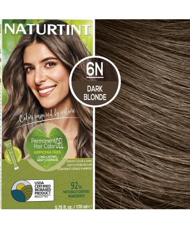 Naturtint 6N Dark Blonde Hair Color - Pack of 6 | Ammonia-Free, Vegan, Cruelty-Free | 100% Gray Coverage | Long-Lasting Results - 5.6 Fl Oz - Buy Online on GoSupps.com