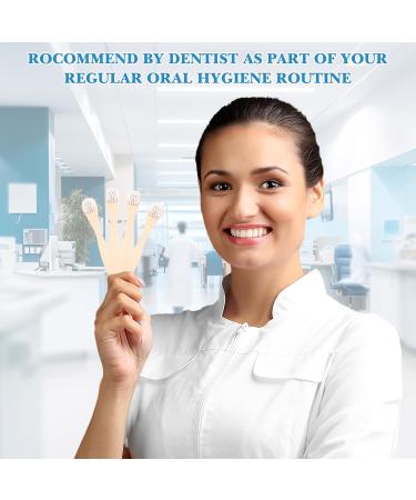 Scraper Bamboo Brush for Adults - Eco-Friendly Toothbrush Set (4pcs) for Deep Oral Cleaning - White - Buy Online on GoSupps.com