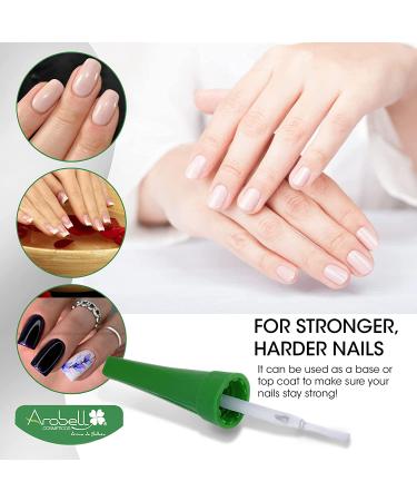 Arobell Nail Strengthener - 0.40 Fl Oz - Nail Hardener for Damaged, Brittle, Thin Nails - Clear Polish for Growth & Protection - Buy Online on GoSupps.com