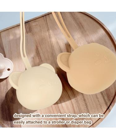 Silicone Pacifier Holder Case | Portable Pacifier Case with Strap | Keeps Pacifier Clean - Coffee Color - Buy Online on GoSupps.com