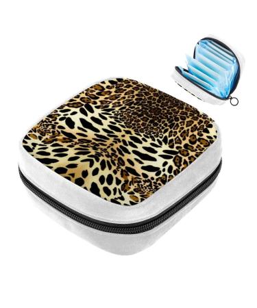 GIAPB Sanitary Napkin Storage Bag Period Bag Tampon Bag Makeup Bag Pad Pouch Animal Tiger Leopard Print Color1096
