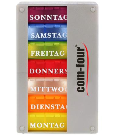 Com -Four drug doser 7 days - medication box (in the morning lunch evening evening) - Pill dose - tablet box - weekly doser (01 pieces - silver -color black without accessories)