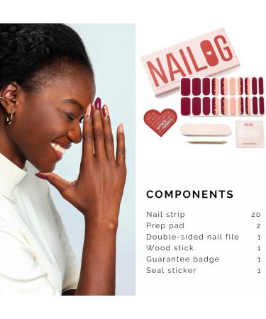 NAILOG Semi Cured Gel Nail Strips for Chirstmas (20 Extra Long Stickers/Wraps) | Buy 2 Get 1 UV Lamp| Glossy & Long Lasting Soft Gel Finishing | Encounter - Buy Online on GoSupps.com