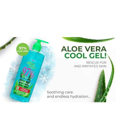 Aloe Vera Gel 97% - Cool & Regenerating After Sun Care for Wounds Bites and Burns - Soothing Relief for After Shave | Shop Internationally! - Buy Online on GoSupps.com