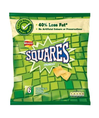 Walkers Squares - Cheese & Onion (6x25g)
