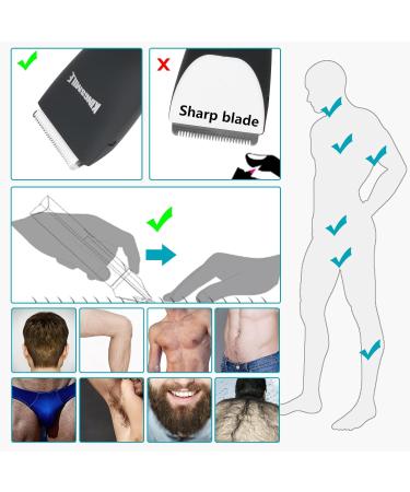 Kingsmile Groin Hair Trimmer - Wireless Electric Body Groomer for Men & Women Waterproof Pubic Hair Trimmer with Replaceable Ceramic Blade & Charger - Buy Online on GoSupps.com