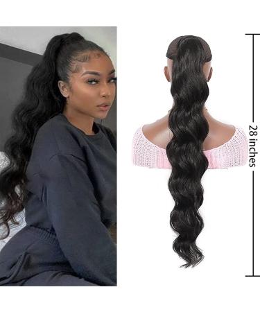 Hair Bun Deep Wavy Ponytail Brazilian Real Hair 8-24 Inch Curly Ponytail with Drawstring Extension Hair Clip Wig for Women Hair Extension Hair Piece (Color : Black Size : 24inch) 24inch Black - Buy Online on GoSupps.com