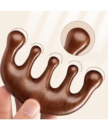 2 Pack Wooden Gua Sha & Hair Combs - Multi-Purpose Sandalwood Scalp Massagers for Men & Women | Head Care & Relaxation - Buy Online on GoSupps.com