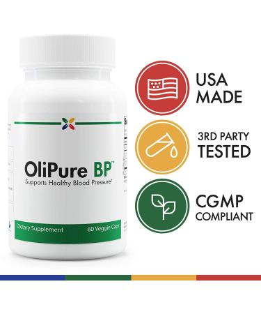 OliPure BP Blood Pressure Support with Olive Leaf Extract, Celery & Magnesium - 60 Vcaps - Supports Blood Circulation & Vessel Health - Buy Online on GoSupps.com