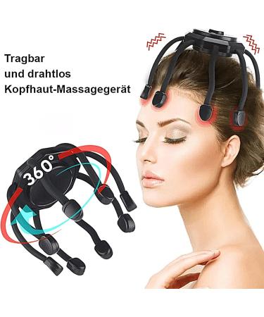 Ultra Scalp Massager Octopus | Deep Relaxation Device with 10 Vibrating Contacts | 3 Modes Mini Rechargeable Head Massager for Stress Relief - Buy Online on GoSupps.com
