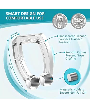 Silicone Magnetic Anti Snoring Nose Clip - Stop Snoring and Enjoy Quieter, Restful Sleep (4pc) - Buy Online on GoSupps.com