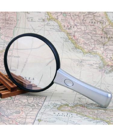 Magnifiers Handheld Old Man Reading Magnifying Glass with Lamp 10 Times 20 Times Identification High Definition 9cm Reading Aids - Buy Online on GoSupps.com