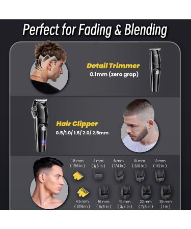 Ukeety Professional Hair Clippers for Men - Cordless T-Blade Beard Trimmer Kit with LED Display & Rechargeable Design for All Hair Types - Buy Online on GoSupps.com