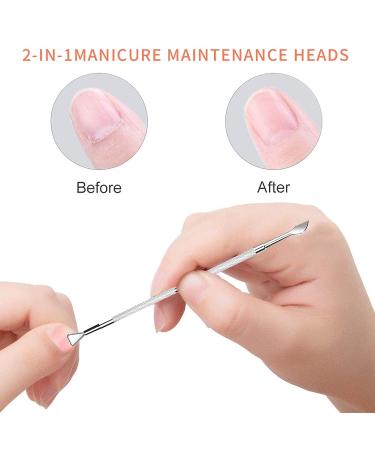 HaimiLiya Cuticle Pusher & Gel Nail Remover Tool - Dual-End Dead Skin Pusher for Gel Polish Removal - 410 Stainless Steel - Buy Online on GoSupps.com