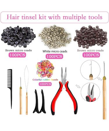 Multicolor Hair Tinsel Kit - 47 Inches Synthetic Extensions for Women & Girls - Heat Resistant Sparkling Fairy Tinsel for Halloween, Cosplay, Christmas - 22 Color Options - Buy Online on GoSupps.com