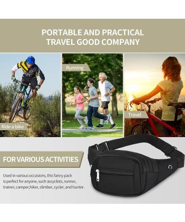 Dual-Use Crossbody Fanny Pack for Men & Women | Large Waist Bag & Hip Bum Bag | Adjustable Strap for Outdoors, Travel, Running | Black - Buy Online on GoSupps.com
