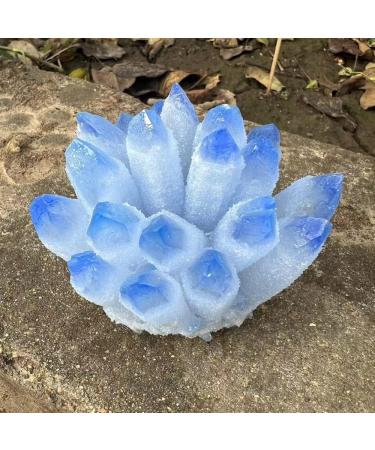 Natural Crystal Rough Natural Magic Natural Citrine Crystal Cluster Blue Quartz Cluster Blue Raw Stones Specimen Home Decoration 300-400g - Buy Online on GoSupps.com