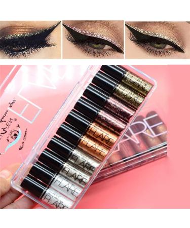 1Pc Glitter Liquid Eyeliner Eye Shadow Long Lasting Waterproof Luminous Metallic Shiny Smoky Shimmer Sparkling Eyeshadow Liquid (A 1 PC) - Buy Online on GoSupps.com