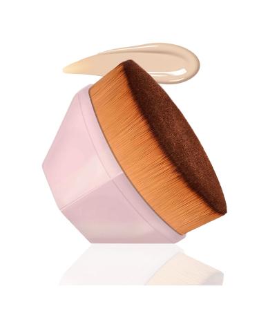 Vodoco Foundation Brush ,Foundation Brush For Liquid Makeup Flat Kabuki Foundation Brush Liquid Powder Foundation Brush For Blending Liquid, Cream Or Flawless Powder With Protective Case (Pink)