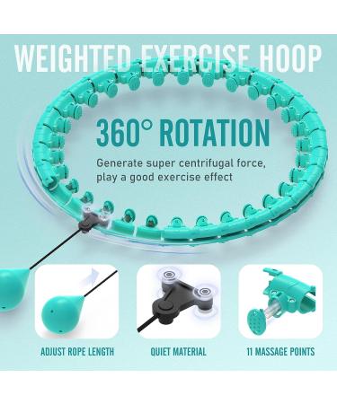 JKSHMYT Weighted Hula Hoop for Adults Weight Loss | Infinity Fit Hoop Plus Size | 30 Detachable Links | Hoola Hoop for Women and Beginners - Cyan - Buy Online on GoSupps.com