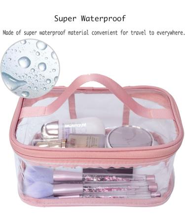 FIYUK Large Pink Clear Toiletry Makeup Bag - Waterproof & Portable for Travel - Buy Online on GoSupps.com