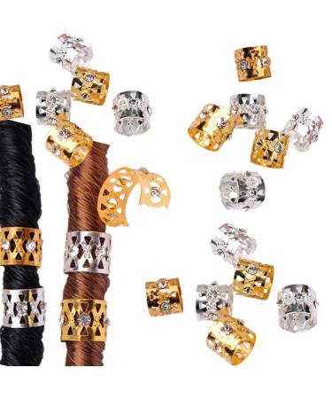 Cuhair Hair Clips Hair Barrette Dreadlock Beads 30pcs (15 silver 15 gold) Hair Accessory for Women
